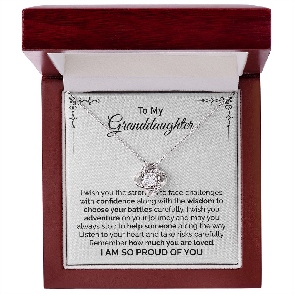 Granddaughter Necklace Gift with Proud Message Card