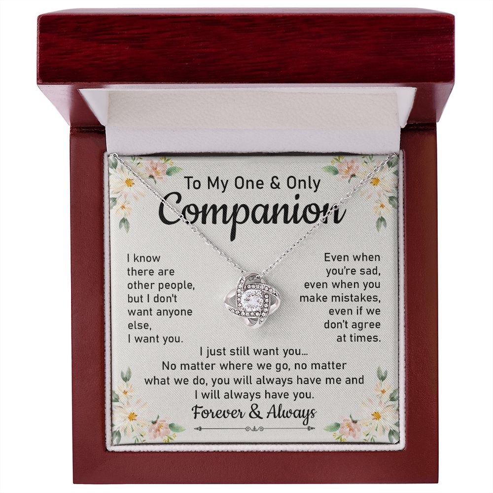 Companion Necklace for One and Only Love With Message Card