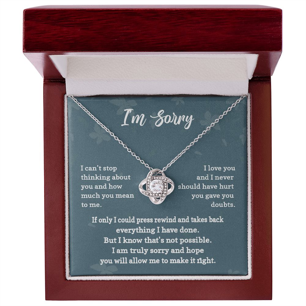 Apology Necklace Gift with I’m Sorry Message Card