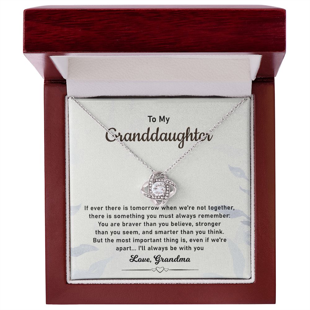 To My Granddaughter, I'll Always Be With You - Birthday Christmas Gifts From Grandma, 14k white gold Stainless Steel Necklace
