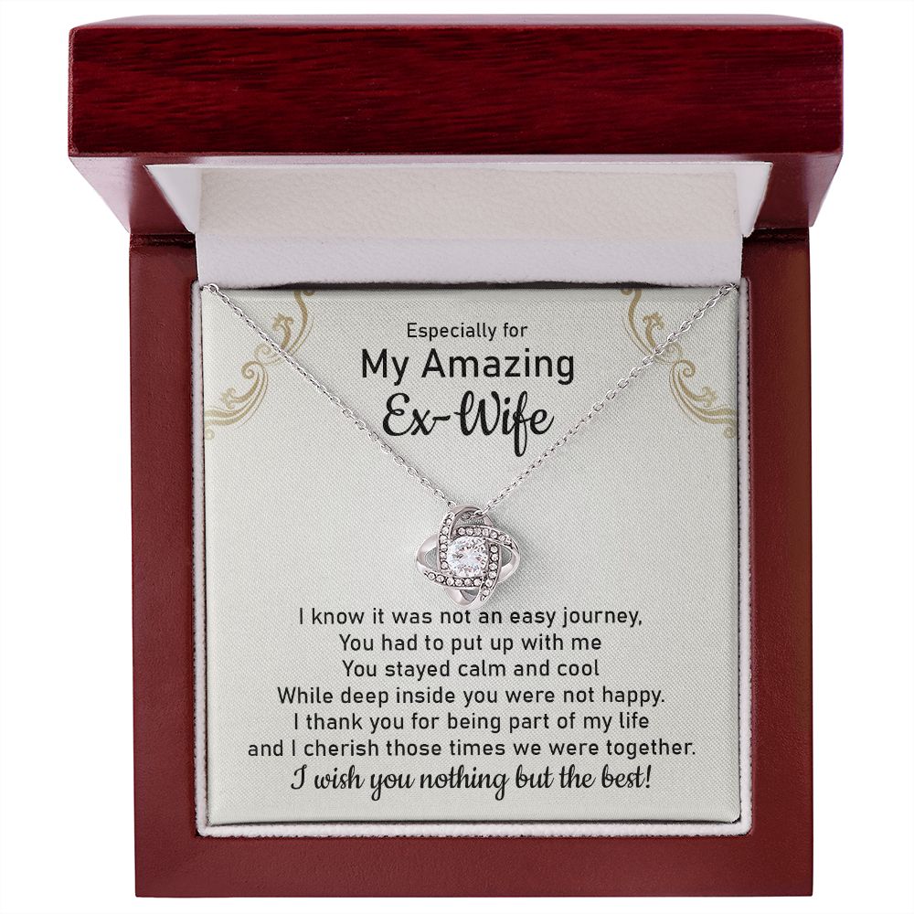 Graceful Reminders Necklace: The Perfect Heartfelt Gift for Your Amazing Ex-Wife Love Knot Gold Necklace For Ex Soulmate