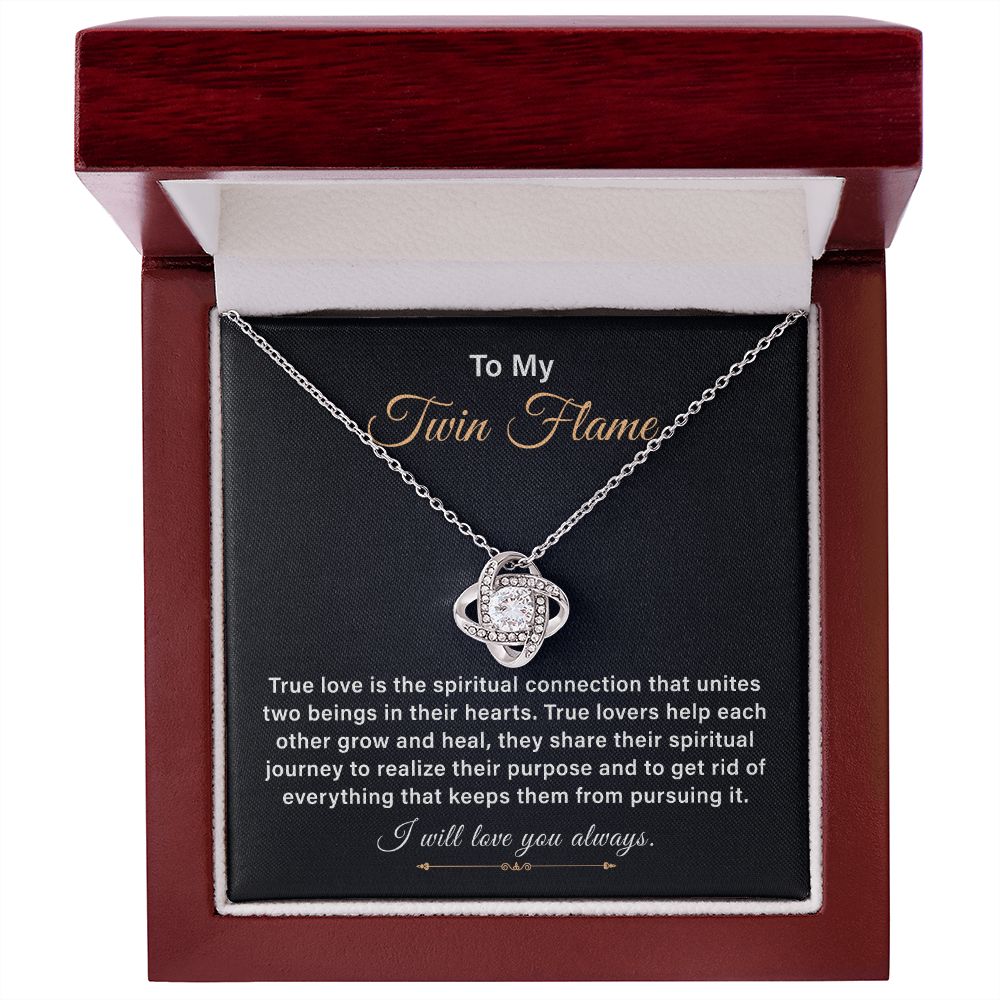 Twin Flame Necklace Gift for Soulmate With Message Card