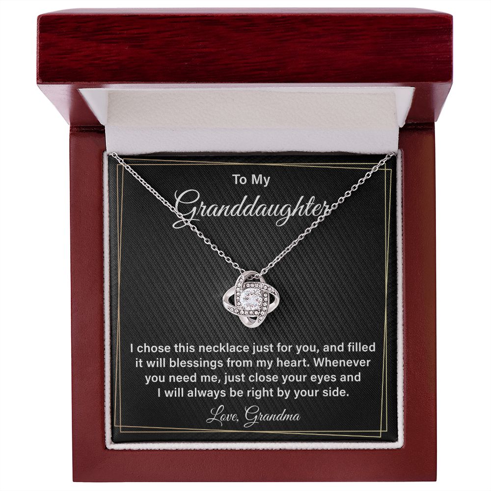 To My Granddaughter I Chose This Necklace Just For You, Gifts For Her Birthday Valentine's Day Mother's Day With Heartfelt Message Card