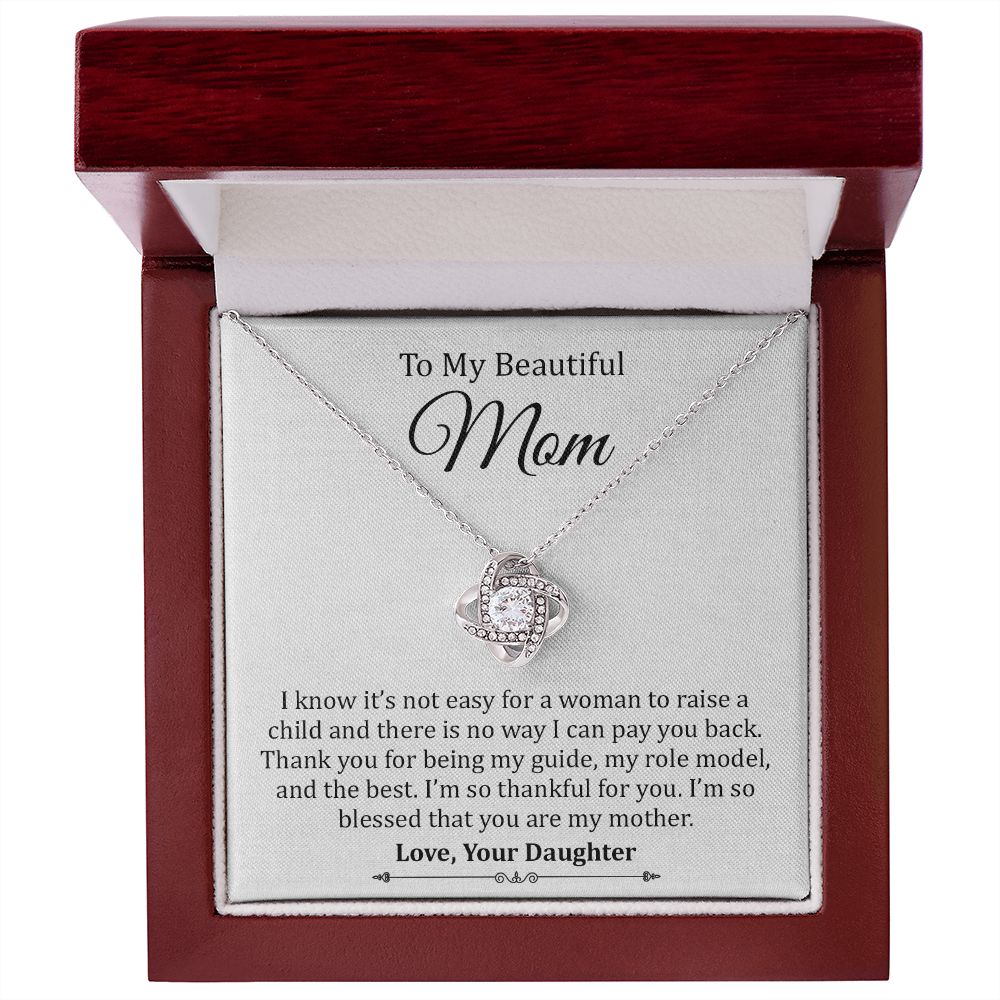 To My Beautiful Mom I'm So Blessed That You Are My Mother, Love, Your Daughter