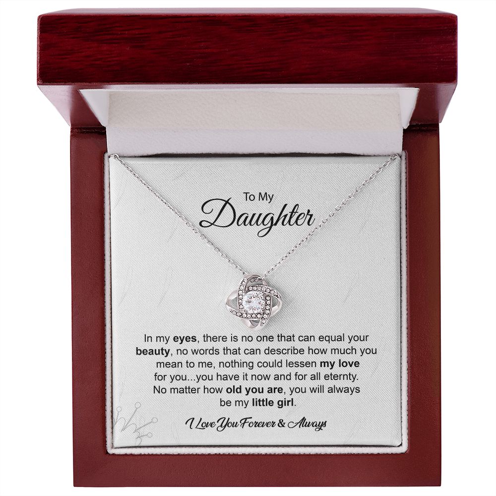 Daughter Necklace Gift from Mom with Love Knot Design