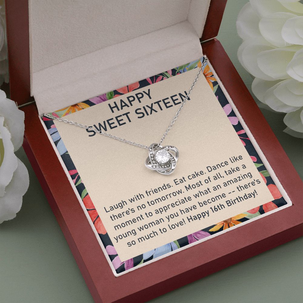 Sweet 16 Necklace Gift with Fun Birthday Message