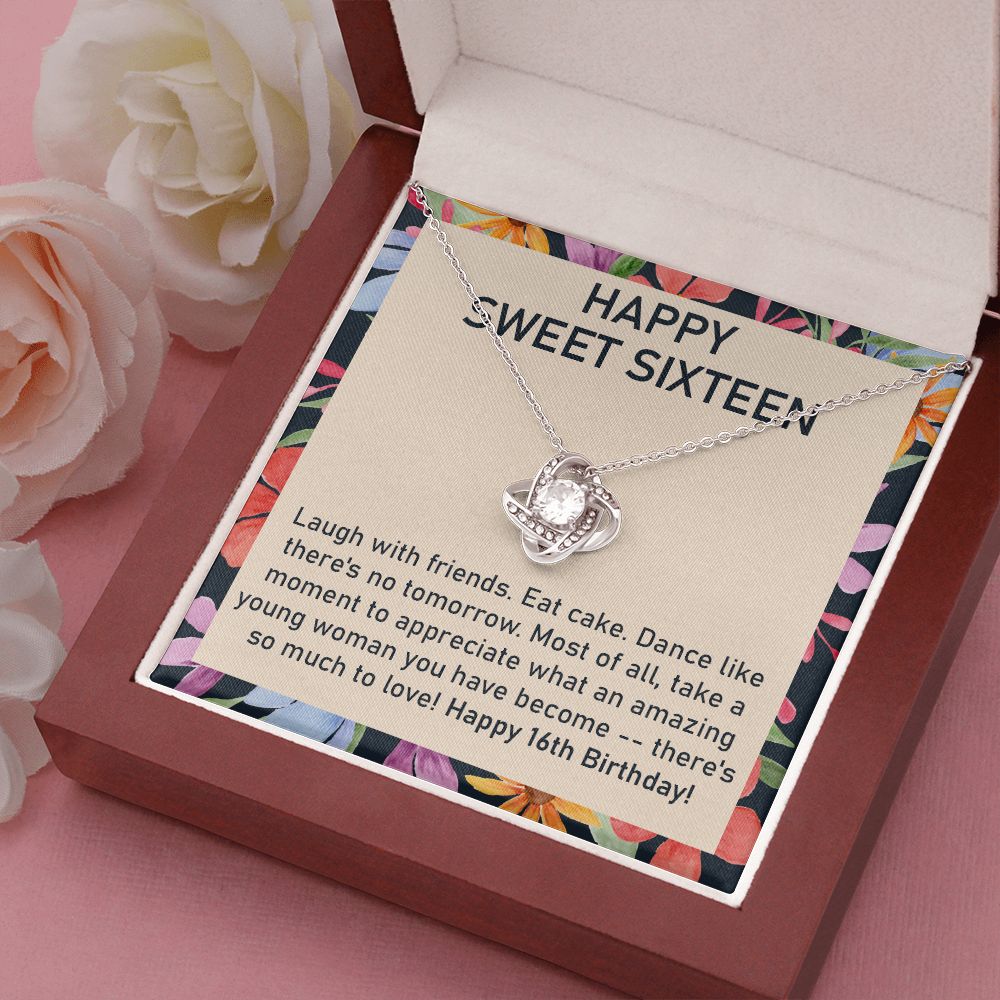Sweet 16 Necklace Gift with Fun Birthday Message