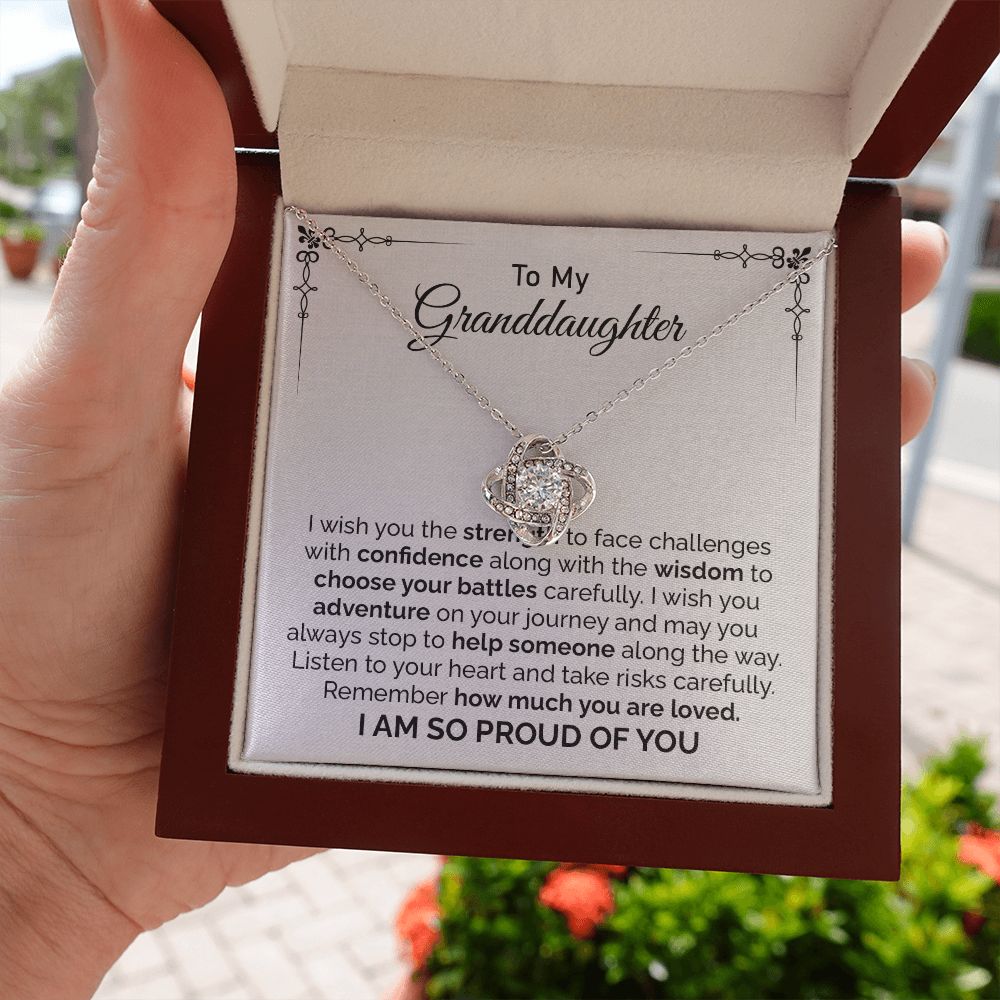 Granddaughter Necklace Gift with Proud Message Card