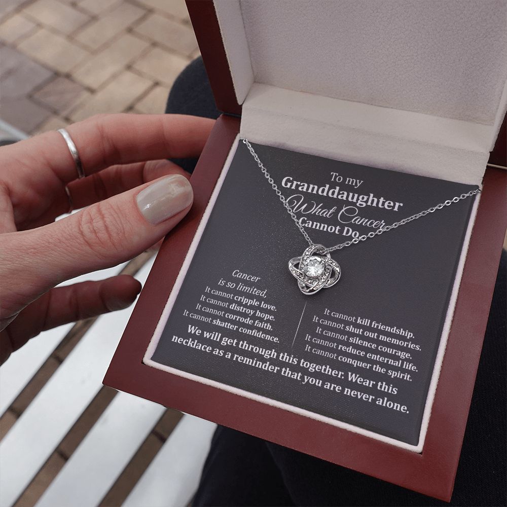 Granddaughter Cancer Support Necklace Gift Box