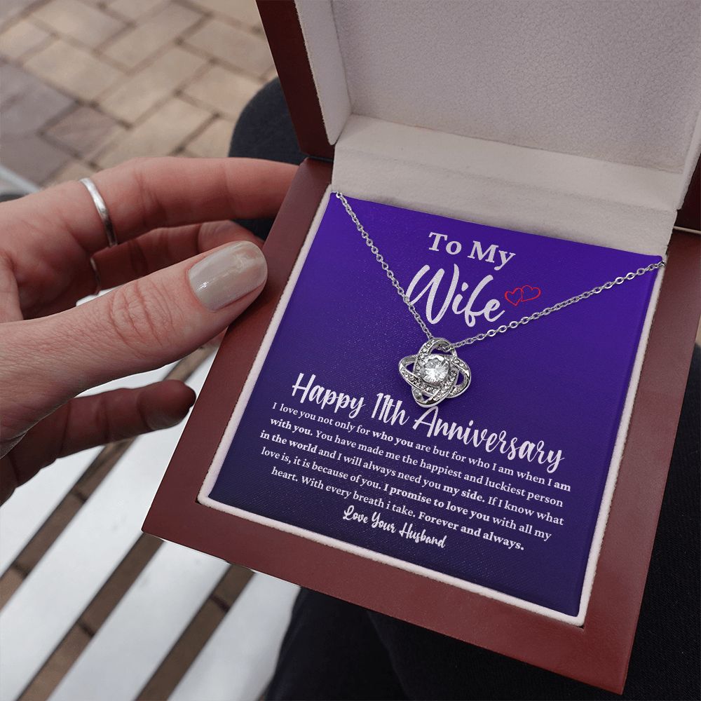 11th Anniversary Necklace Gift for Wife From Husband
