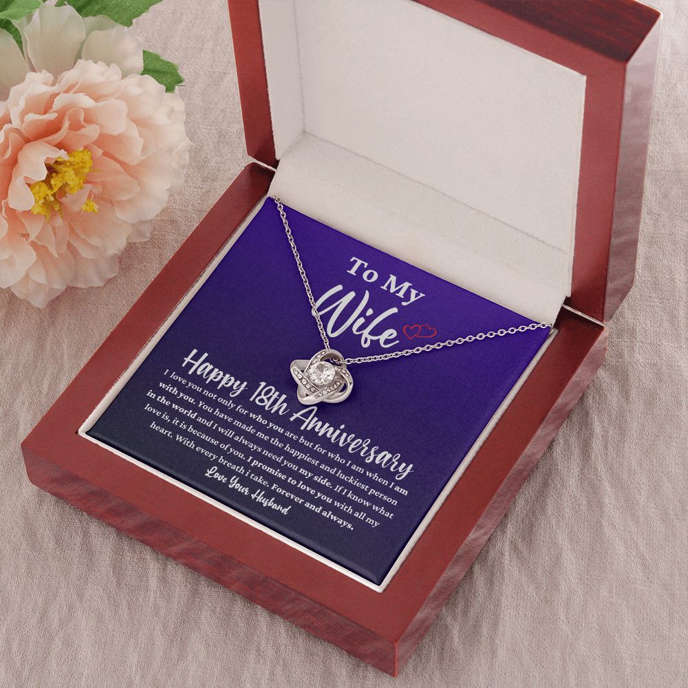 18th Anniversary Necklace Gift for Wife From Husband