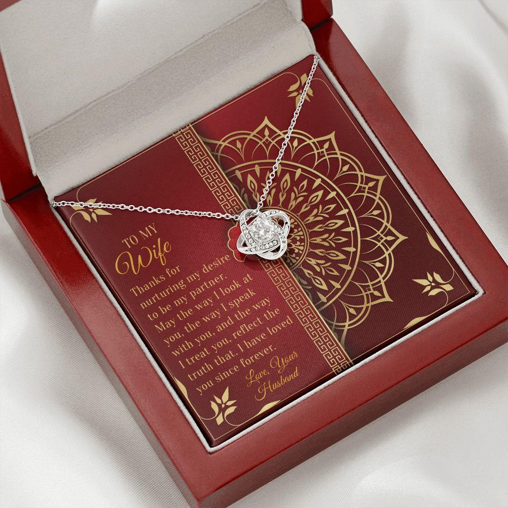 Wife Necklace Gift from Husband with Mandala Design Card