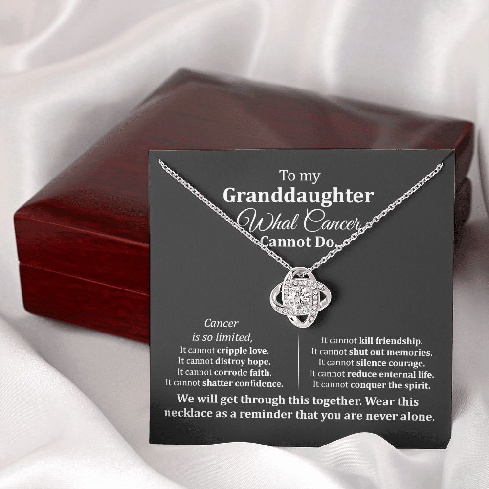 Granddaughter Cancer Support Necklace Gift Box