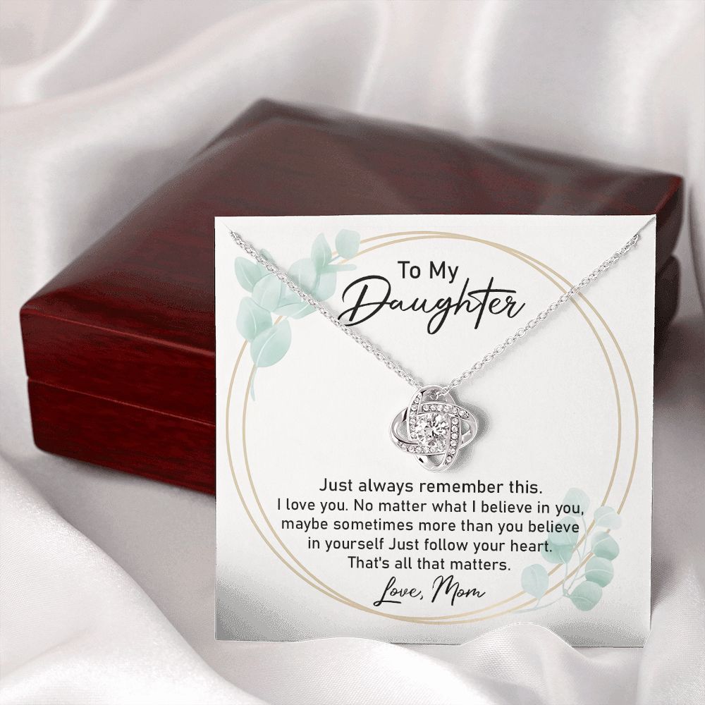 Daughter Necklace Gift from Mom with Heartfelt Note