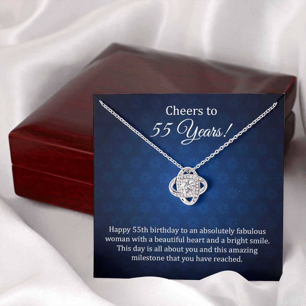 55th Birthday Necklace Gift with Heartfelt Message Card