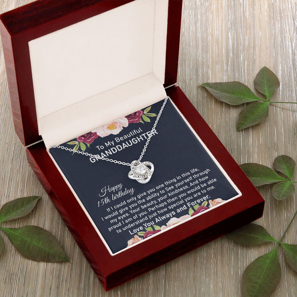 15th Birthday Necklace for Granddaughter With Message Card