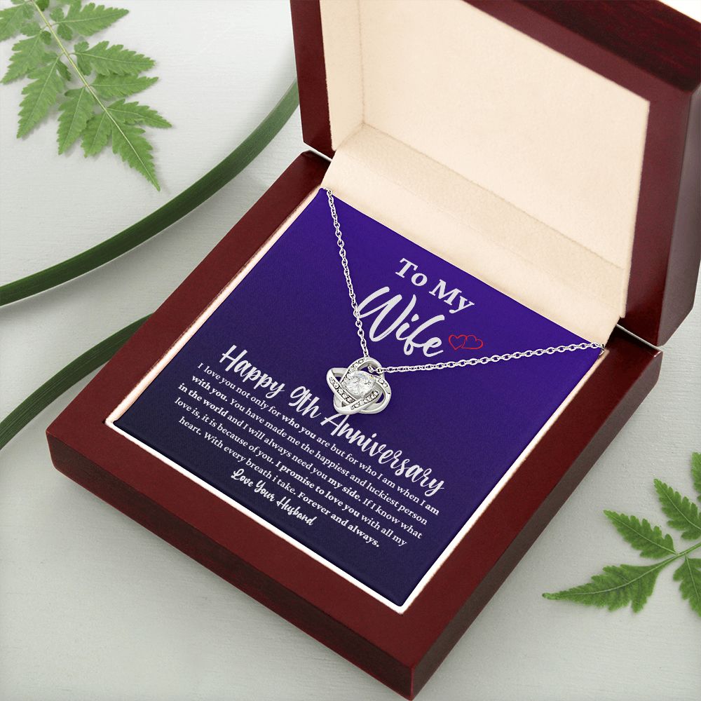 9th Anniversary Necklace Gift for Wife