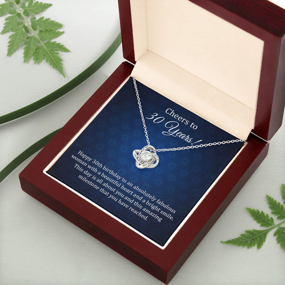30th Birthday Necklace Gift for Her with Milestone Note