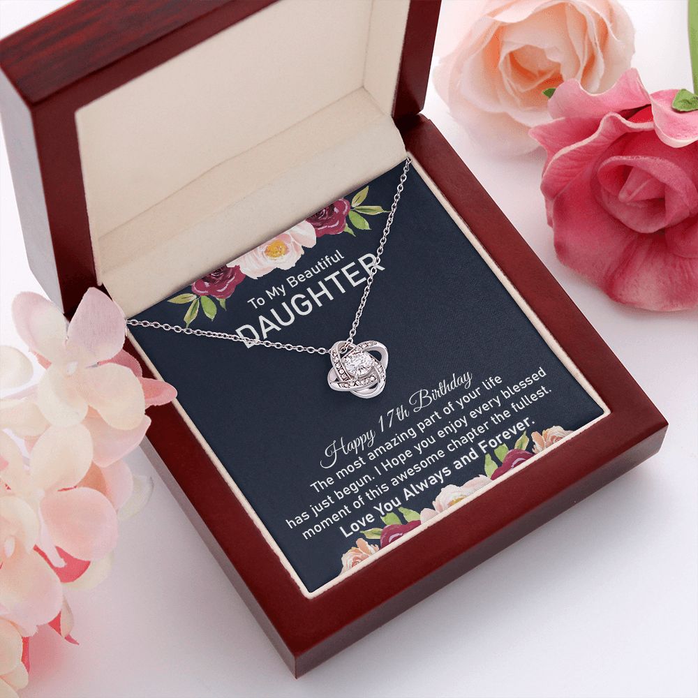 17th Birthday Necklace for Daughter With Message Card