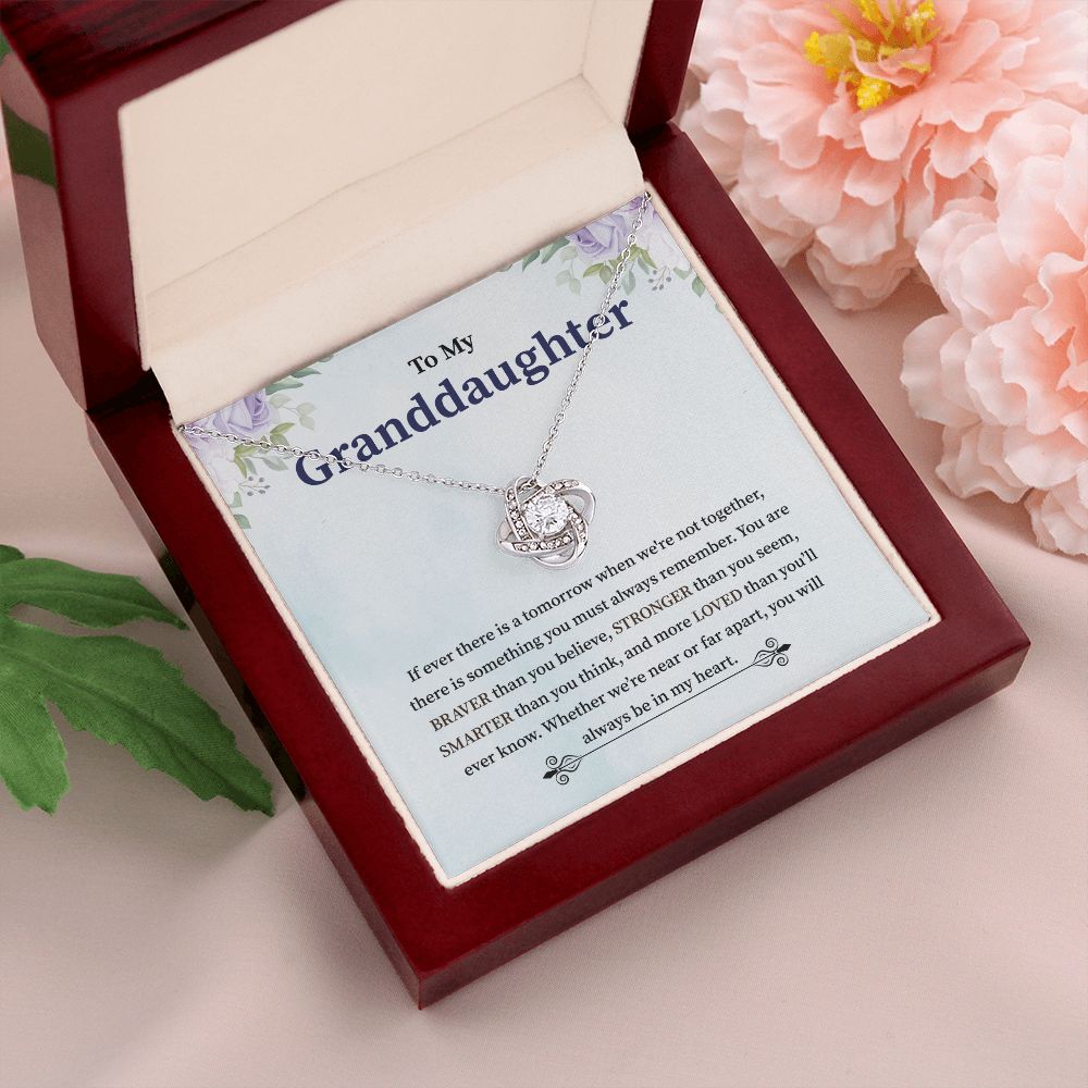 To My Granddaughter You Will Always Be In My Heart, Love Knot Necklace For Women, Granddaughter Gifts From Grandma
