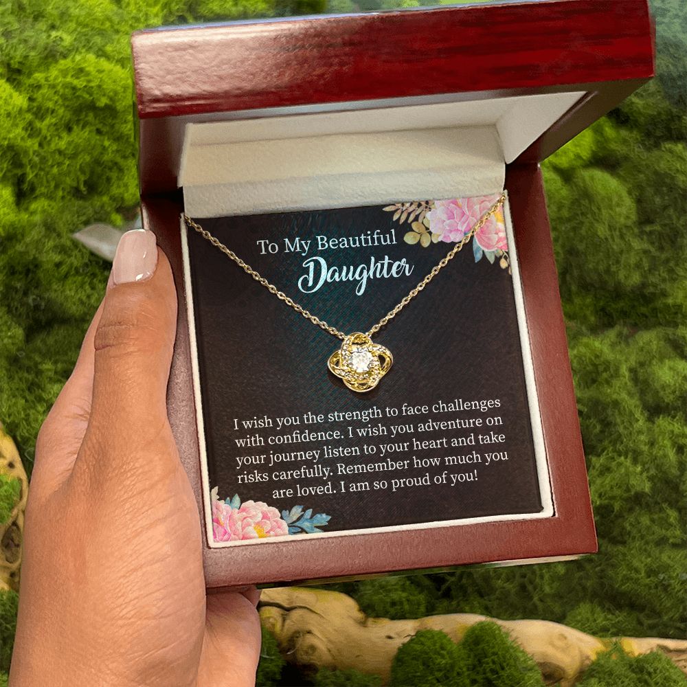 To My Beautiful Daughter Necklace Gift – Strength, Confidence, Adventure Jewelry