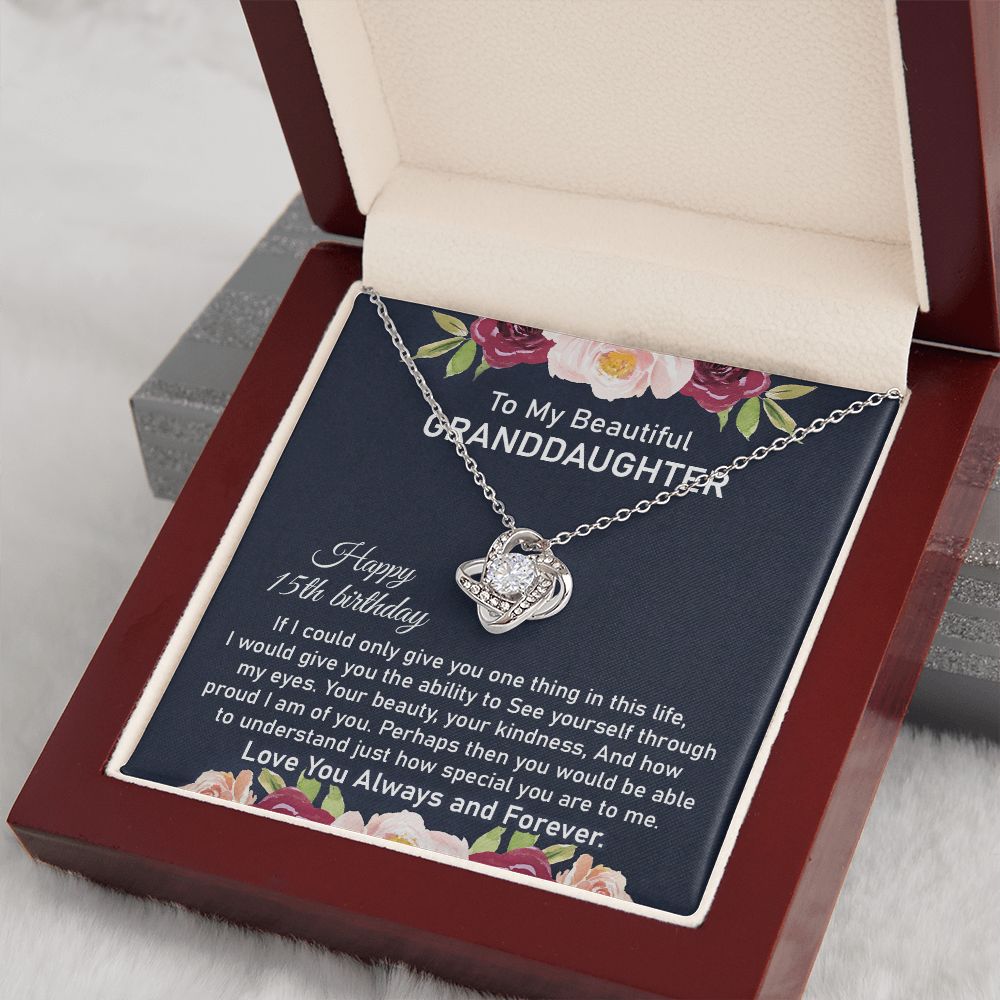 15th Birthday Necklace for Granddaughter With Message Card