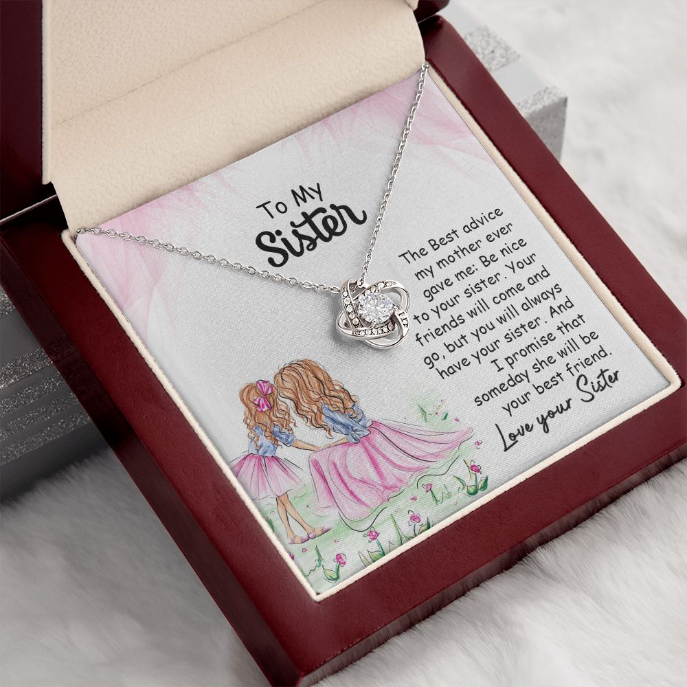 Sister Necklace Gift with Heartfelt Message Card