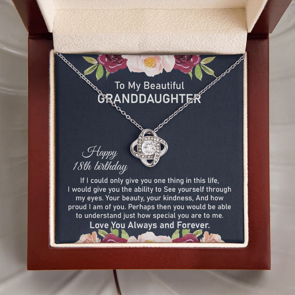 18th Birthday Necklace for Granddaughter With Message Card