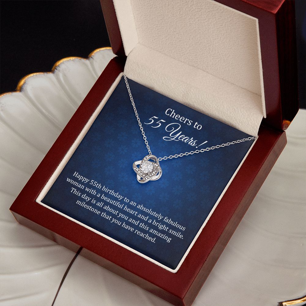 55th Birthday Necklace Gift with Heartfelt Message Card