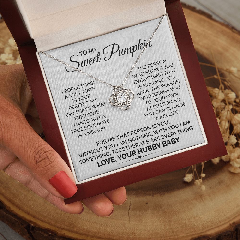 Sweet Pumpkin Necklace Gift from Husband with Card