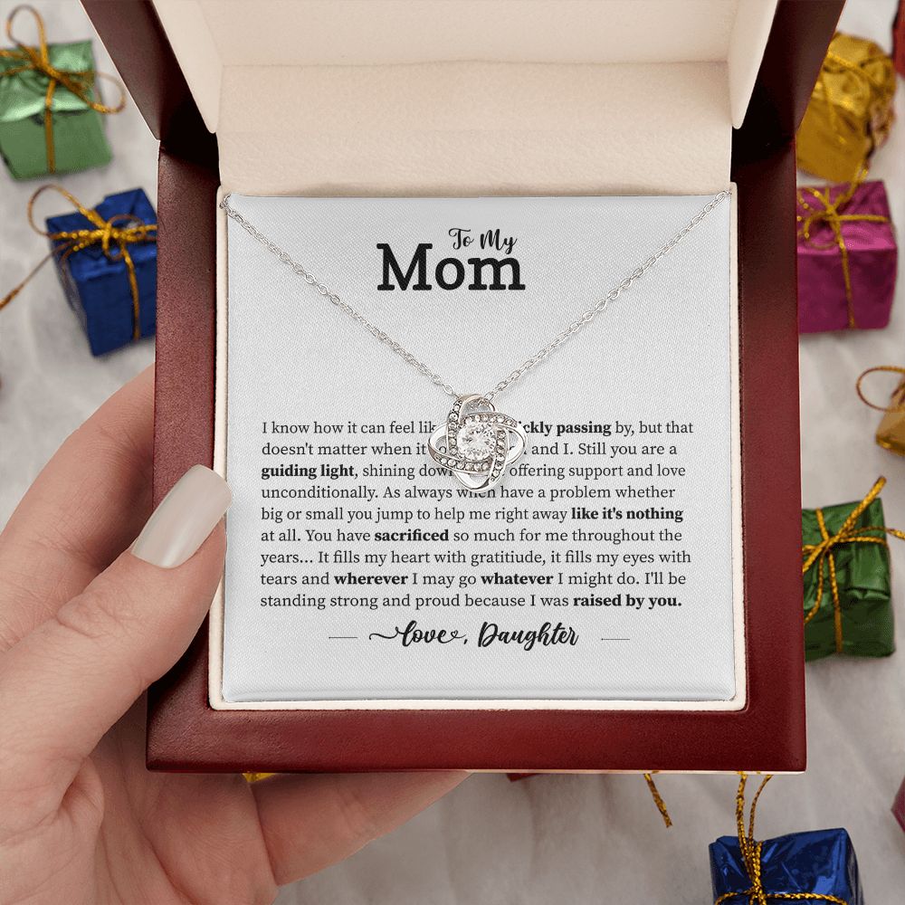 Daughter to Mom Necklace with Sentimental Message