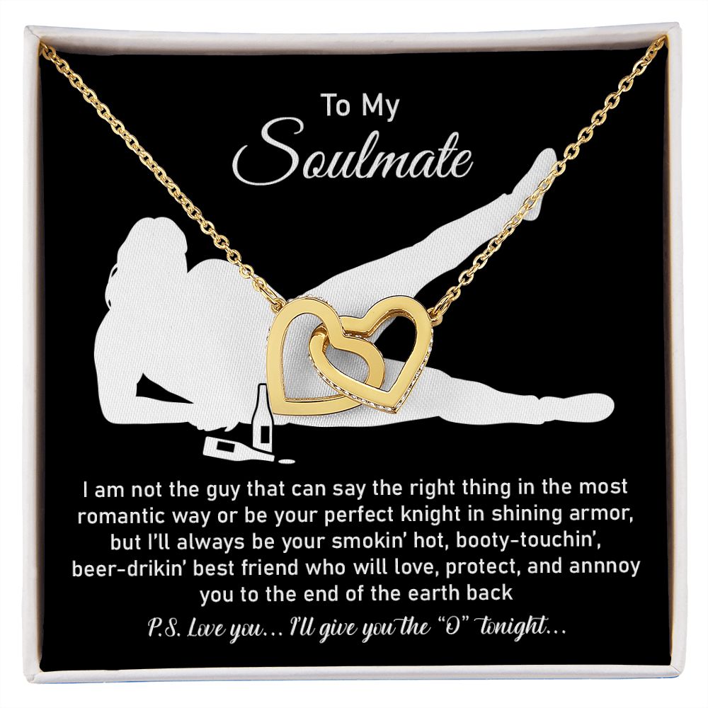 To my soulmate from husband or boyfriend - Make Happy To gift Her Interlocking Heart Necklace