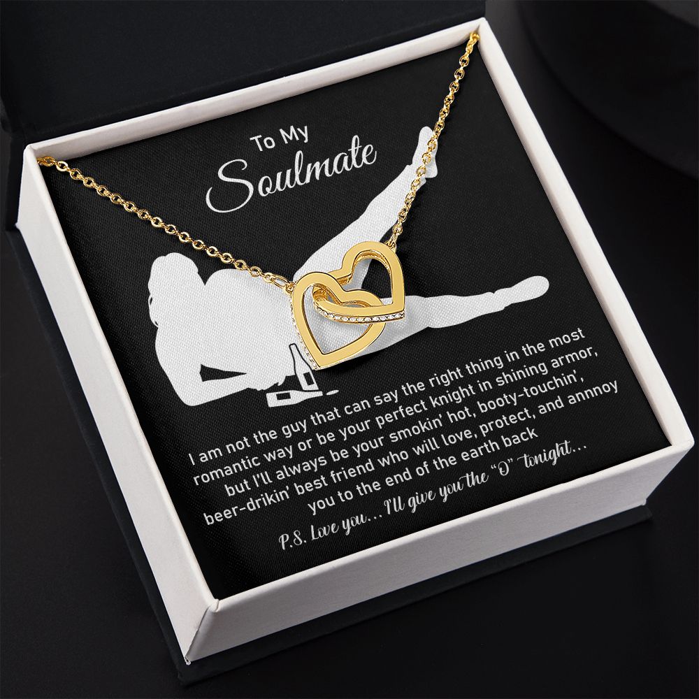 To my soulmate from husband or boyfriend - Make Happy To gift Her Interlocking Heart Necklace