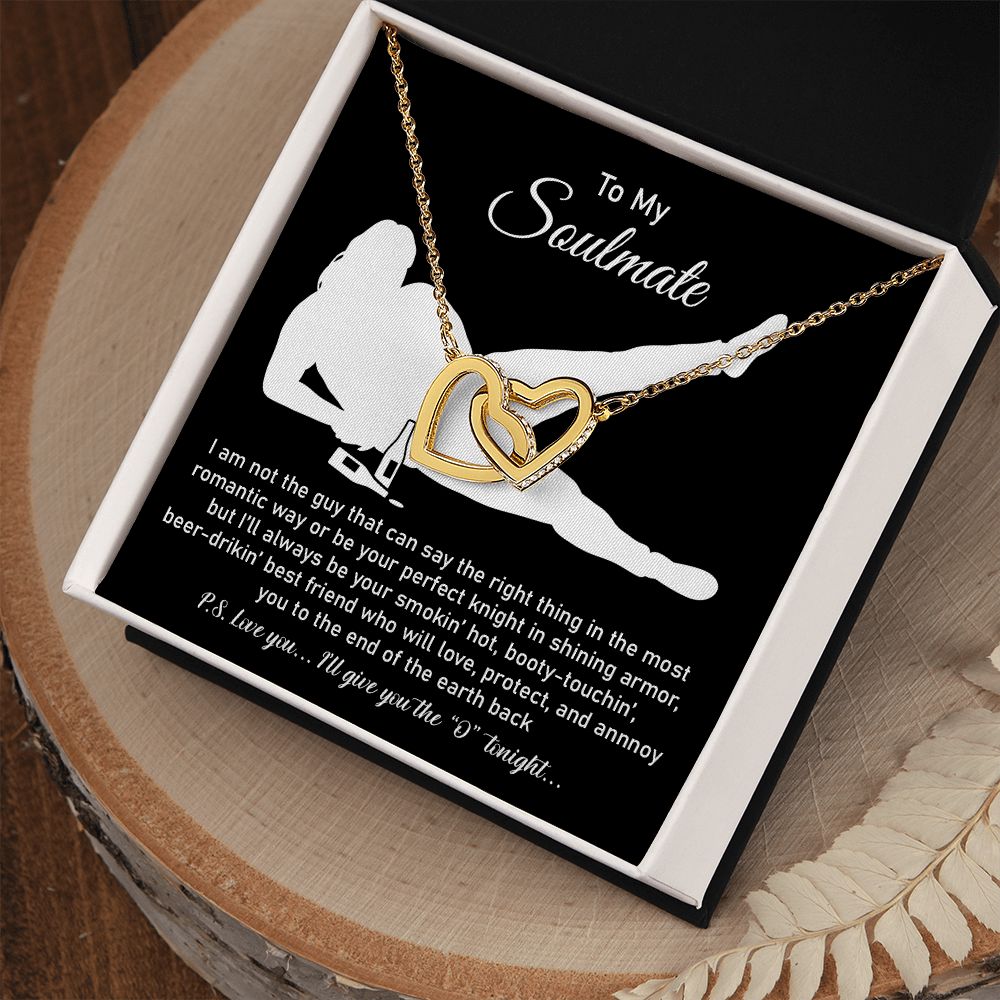 To my soulmate from husband or boyfriend - Make Happy To gift Her Interlocking Heart Necklace