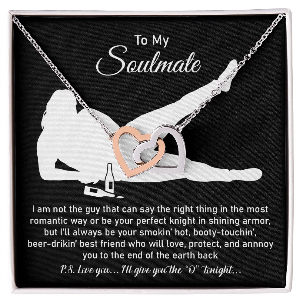 To my soulmate from husband or boyfriend - Make Happy To gift Her Interlocking Heart Necklace
