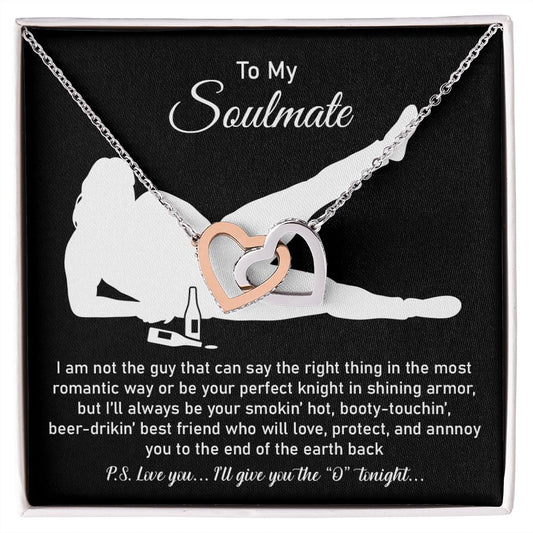 To my soulmate from husband or boyfriend - Make Happy To gift Her Interlocking Heart Necklace