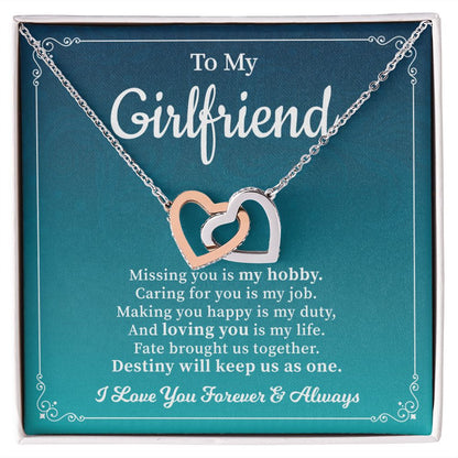 To My Girlfriend Missing You Is My Hobby I Love You Forever
