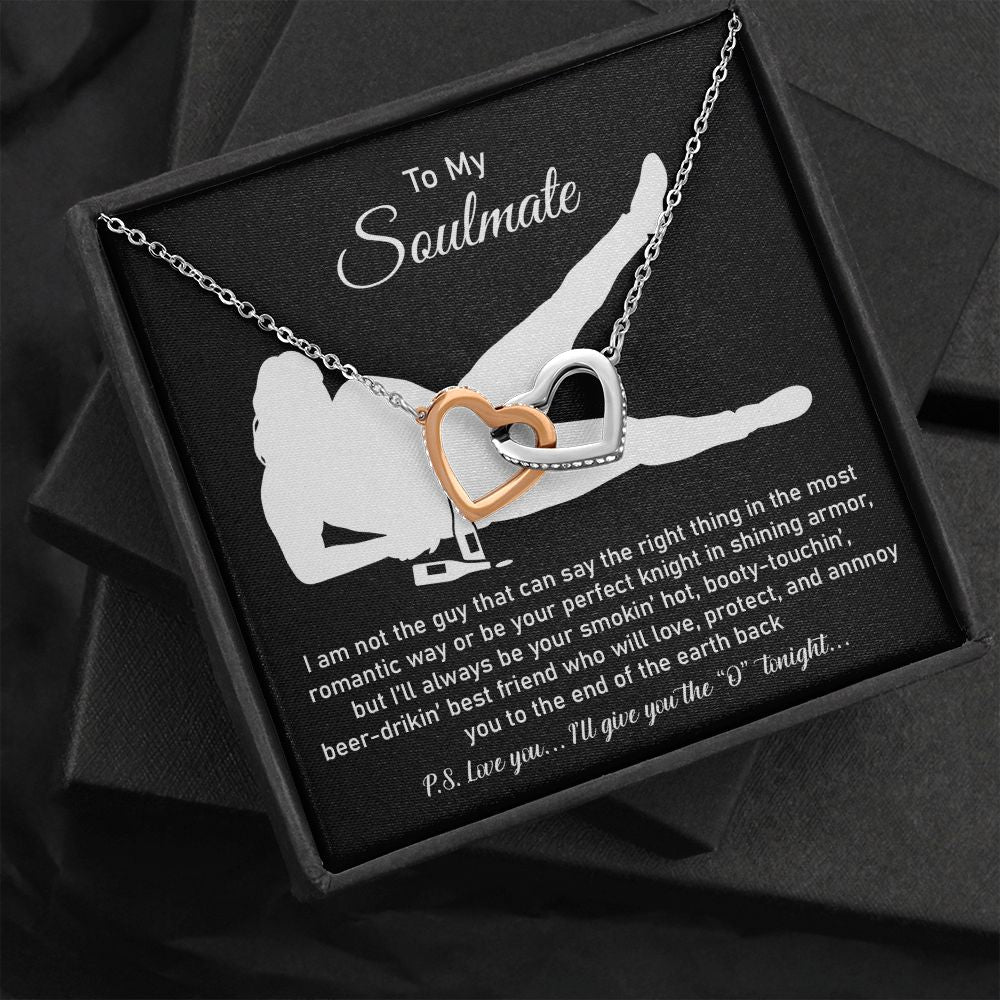 To my soulmate from husband or boyfriend - Make Happy To gift Her Interlocking Heart Necklace