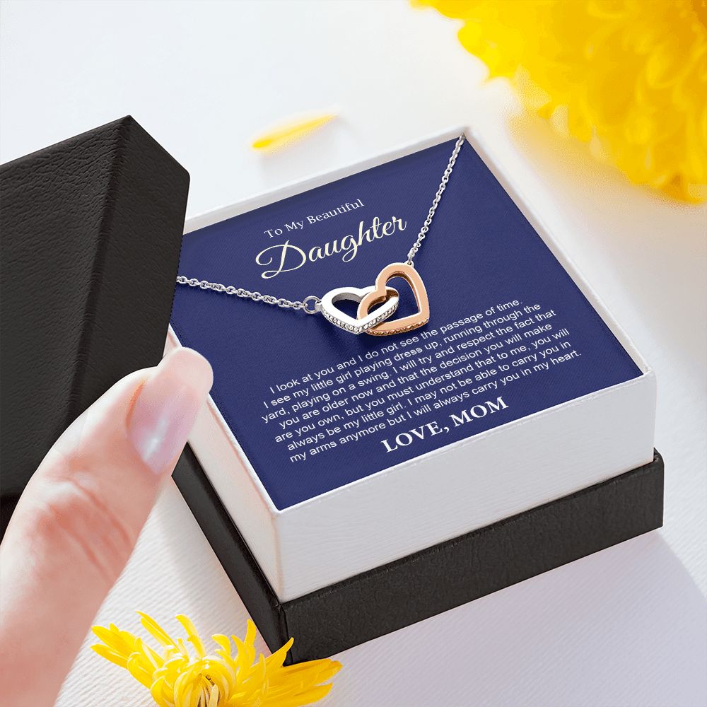 Daughter Gift from Mom – Heart Necklace Keepsake