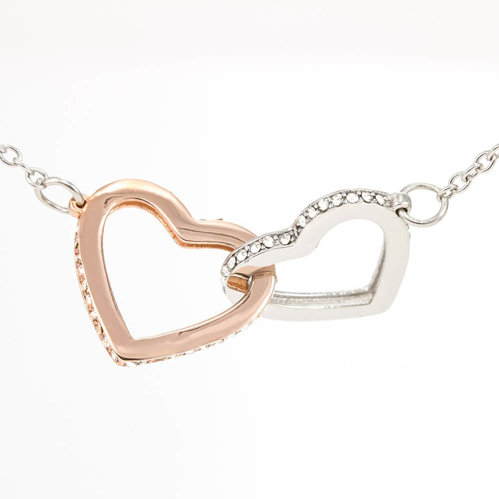 Daughter Two-Tone Heart Necklace with Life Quote