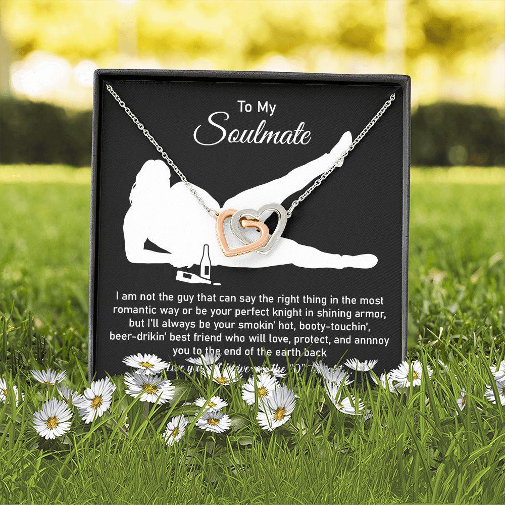 To my soulmate from husband or boyfriend - Make Happy To gift Her Interlocking Heart Necklace