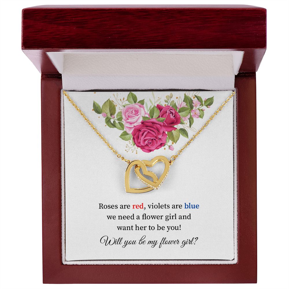 flower girl Rose are red , violates are blue