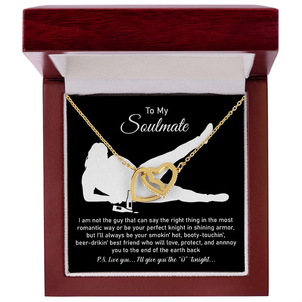 To my soulmate from husband or boyfriend - Make Happy To gift Her Interlocking Heart Necklace