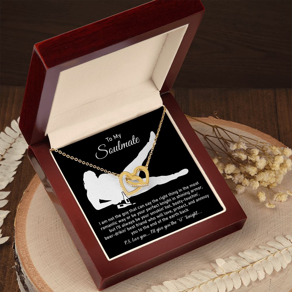 To my soulmate from husband or boyfriend - Make Happy To gift Her Interlocking Heart Necklace