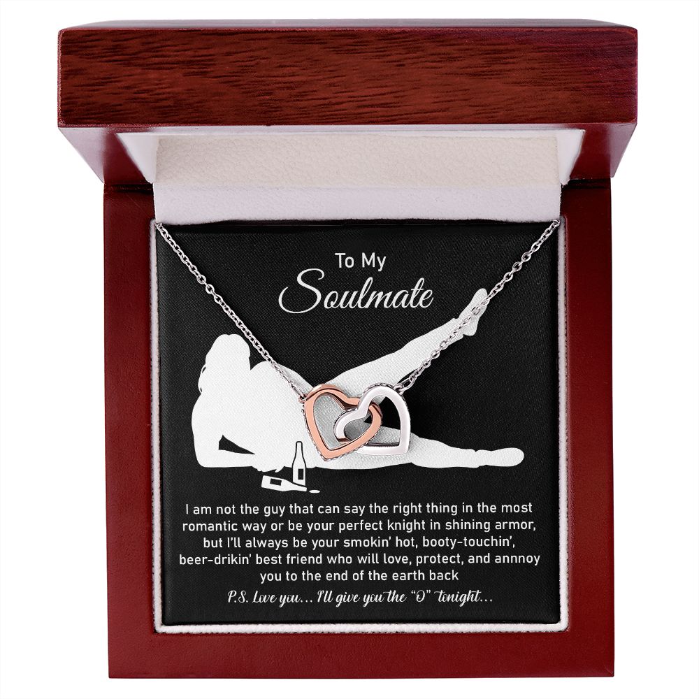 To my soulmate from husband or boyfriend - Make Happy To gift Her Interlocking Heart Necklace