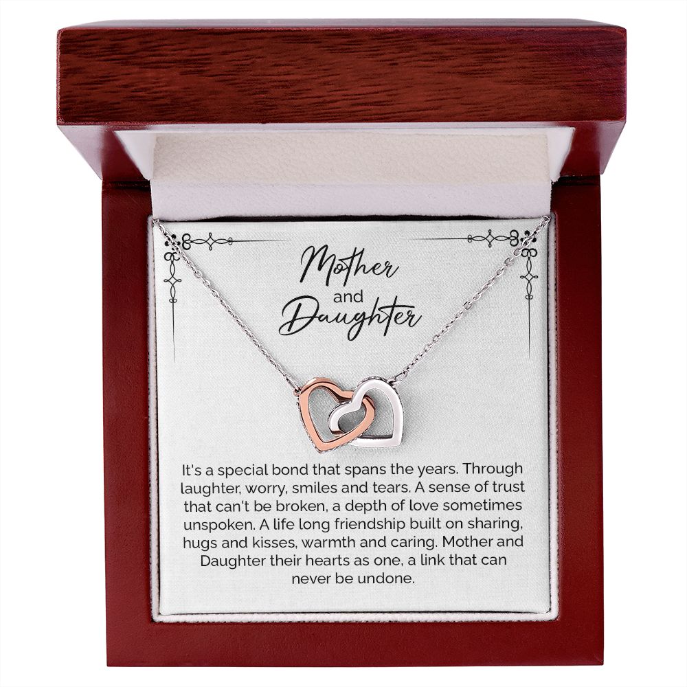 Mother and Daughter Necklace with Heartwarming Quote
