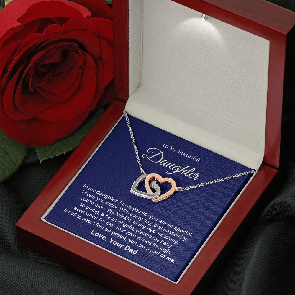 Daughter Necklace Gift from Dad with Special Message Card