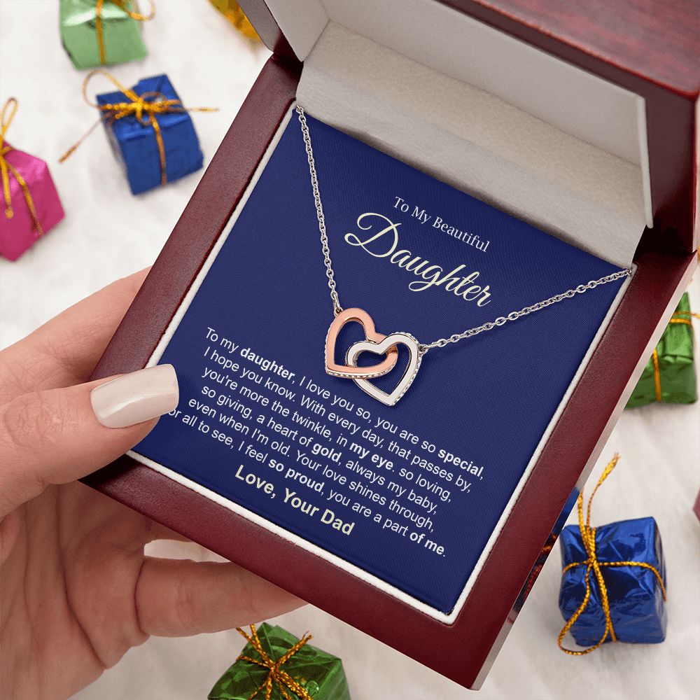 Daughter Necklace Gift from Dad with Special Message Card