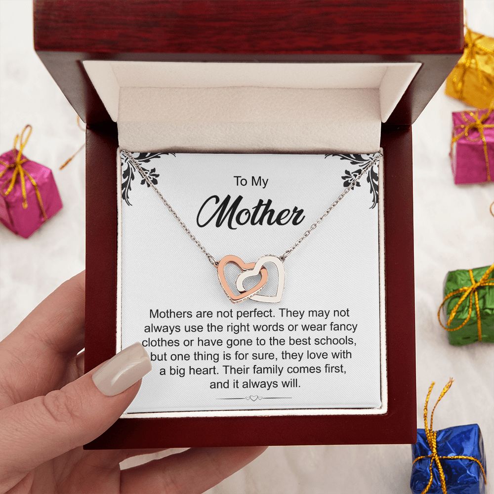 Heart Necklace Gift for Mom with Message Card