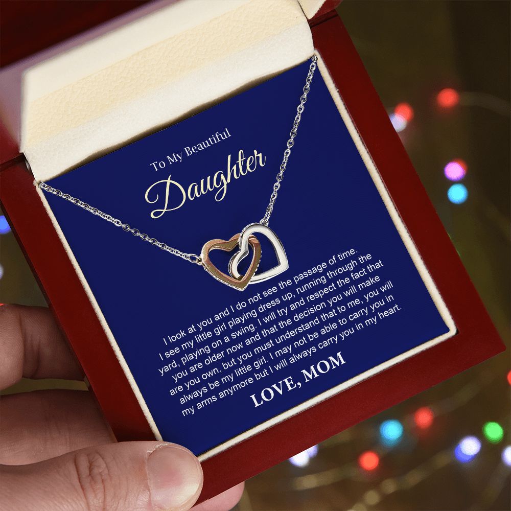 Daughter Gift from Mom – Heart Necklace Keepsake